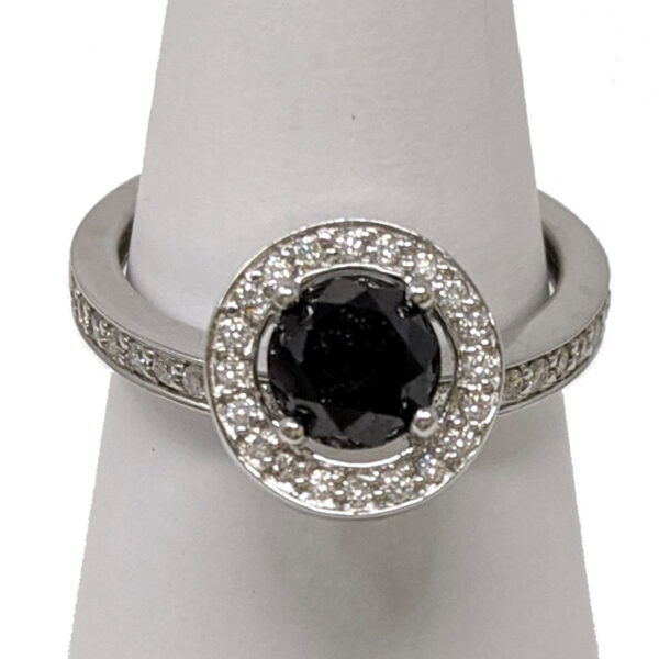 K18WG ブラックダイヤ リング