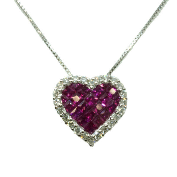 K18WG ルビー ネックレス